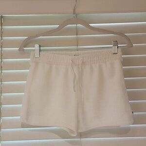 Roxy Shorts Girls Large 12-14 White Textured Elastic Drawstring Waist Cotton